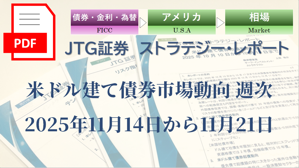 米ドル建て債券市場動向 週次 2025年11月14日から11月21日まで