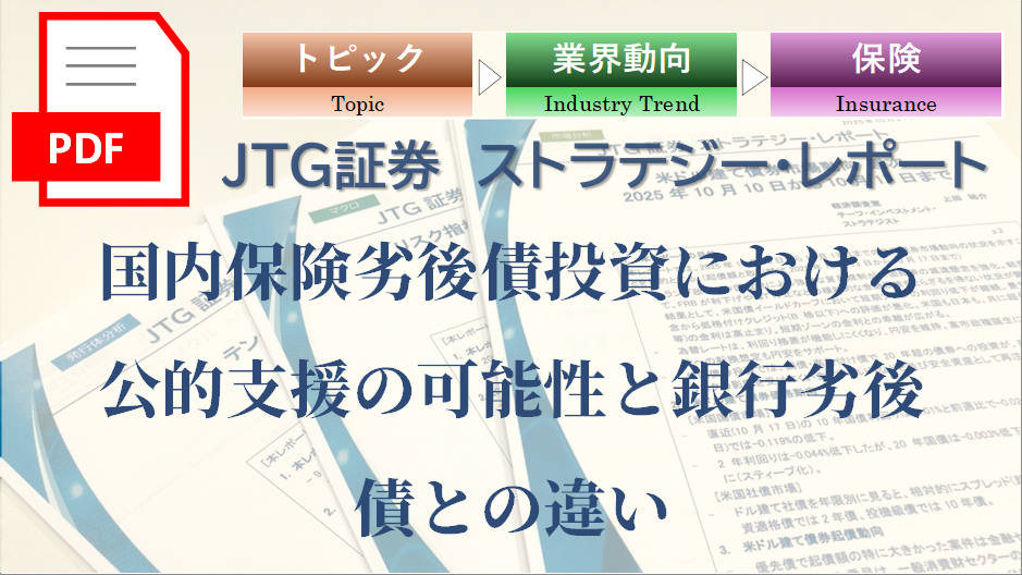 国内保険劣後債投資における公的支援の可能性と銀行劣後債との違い