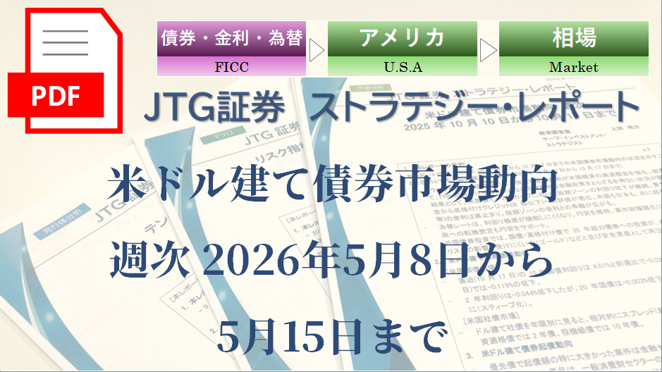 米ドル建て債券市場動向 週次 2026年5月8日から5月15日まで