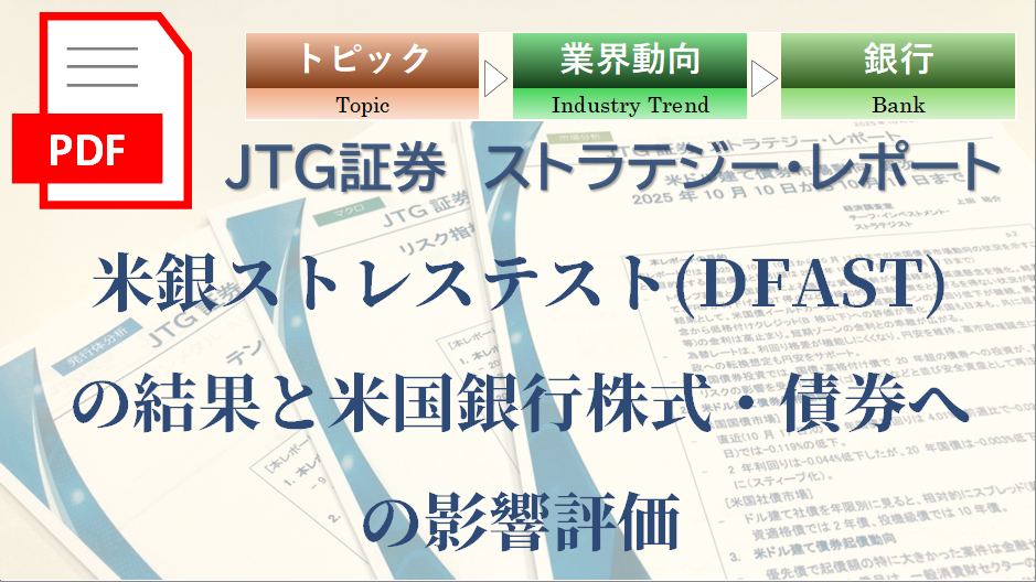 【レポート】米銀ストレステスト(DFAST)の結果と米国銀行株式・債券への影響評価